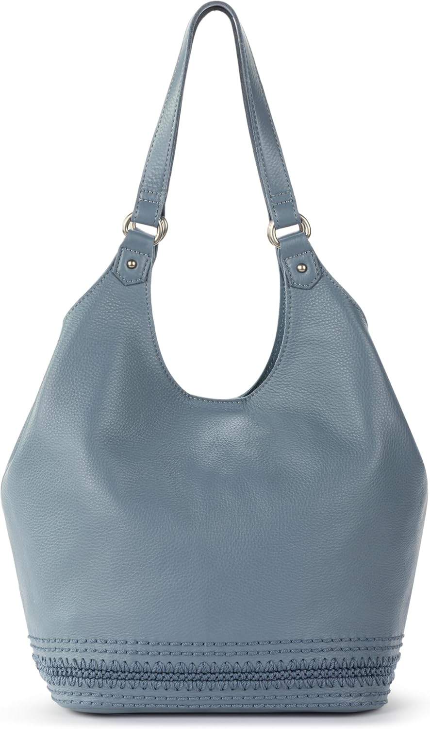 The Sak Roma Shopper in Leather, Double Shoulder Straps, Maritime