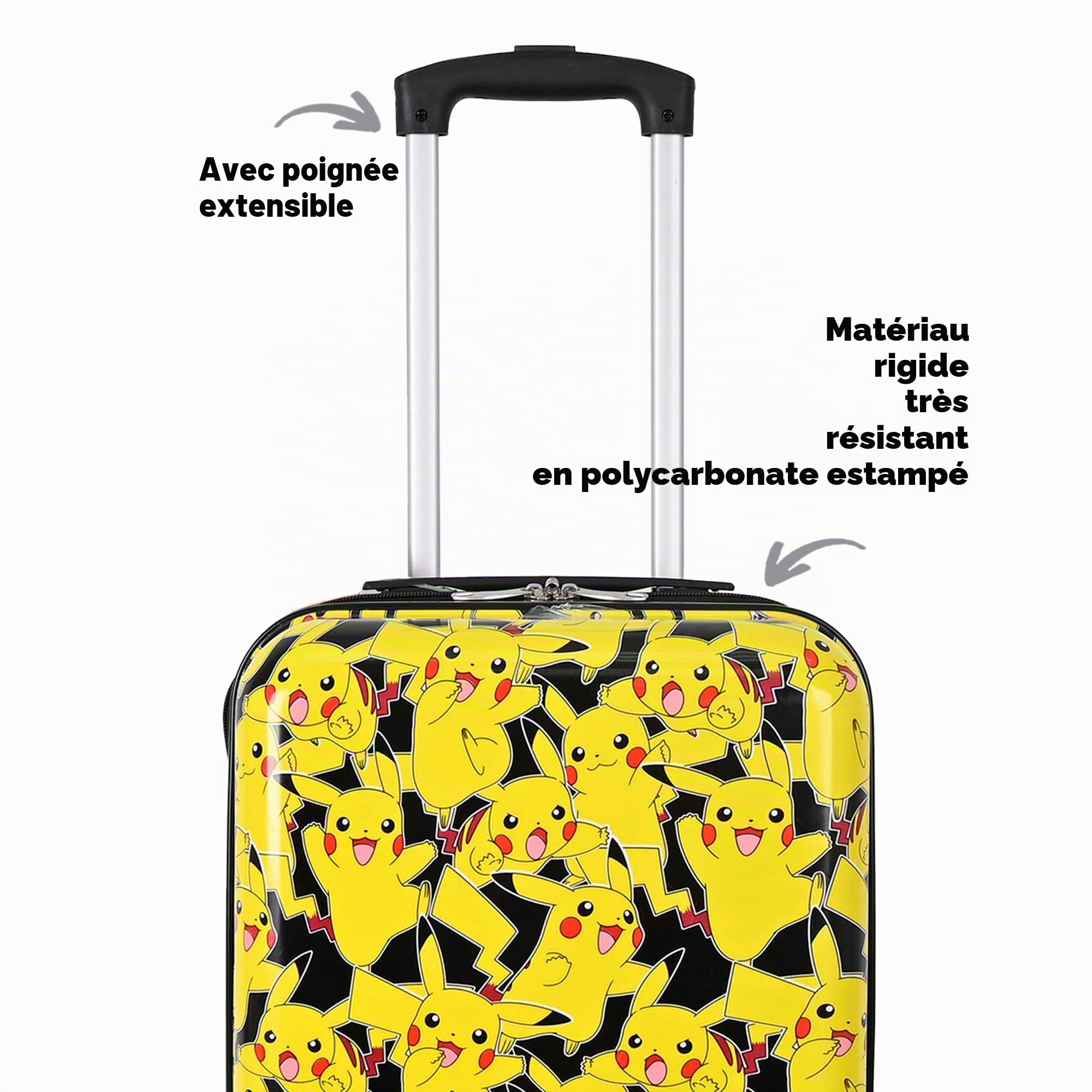 TOYBAGS Pokemon Valise de Cabine - 4 roulettes Pivotantes et Multidirectionnelles - Double roulettes Individuelles - Très Robuste - avec Poignée Extensible - 50 x 34 x 21 cm - Coloré - Valise
