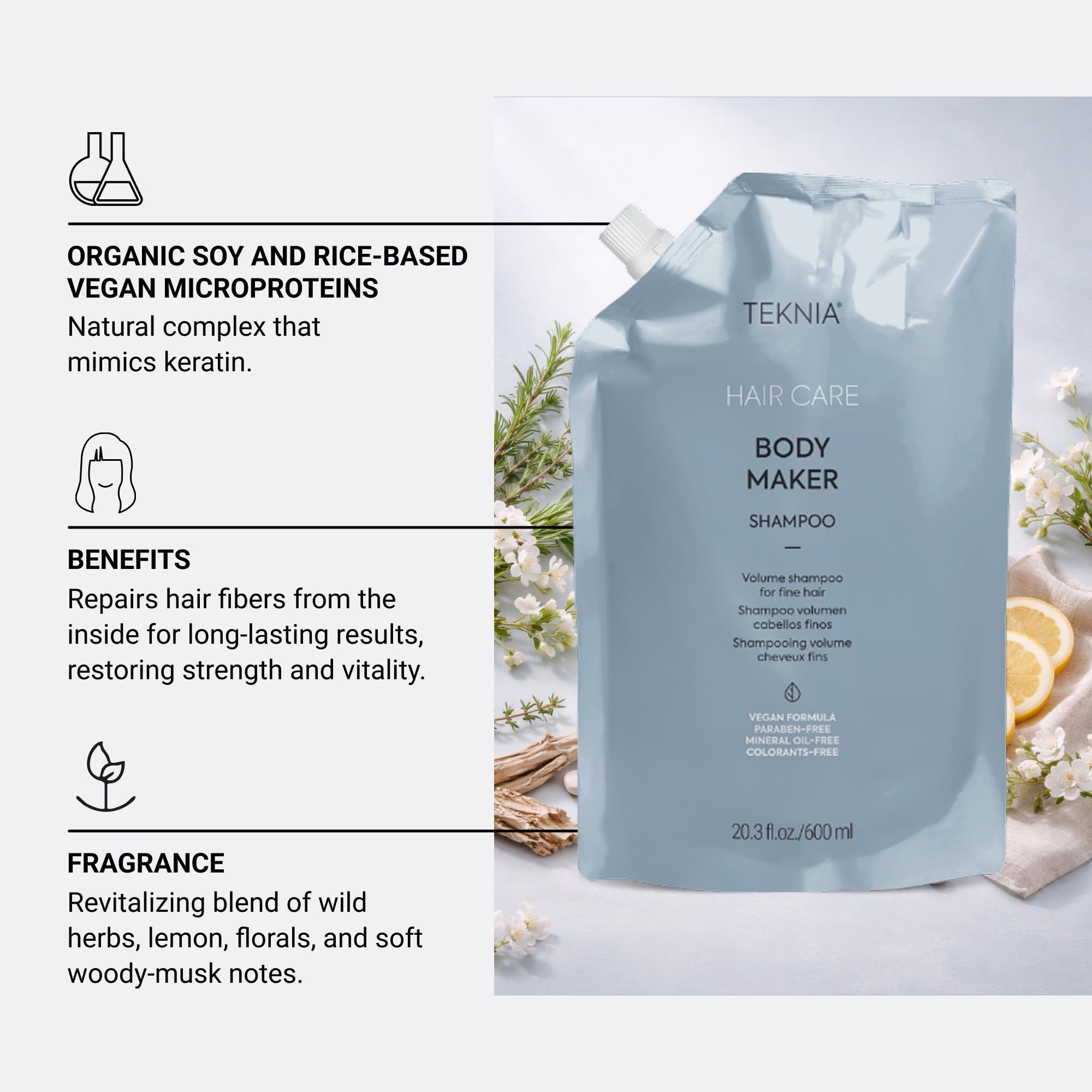 Lakmé Teknia Hair Care Body Maker szampon 600 ml