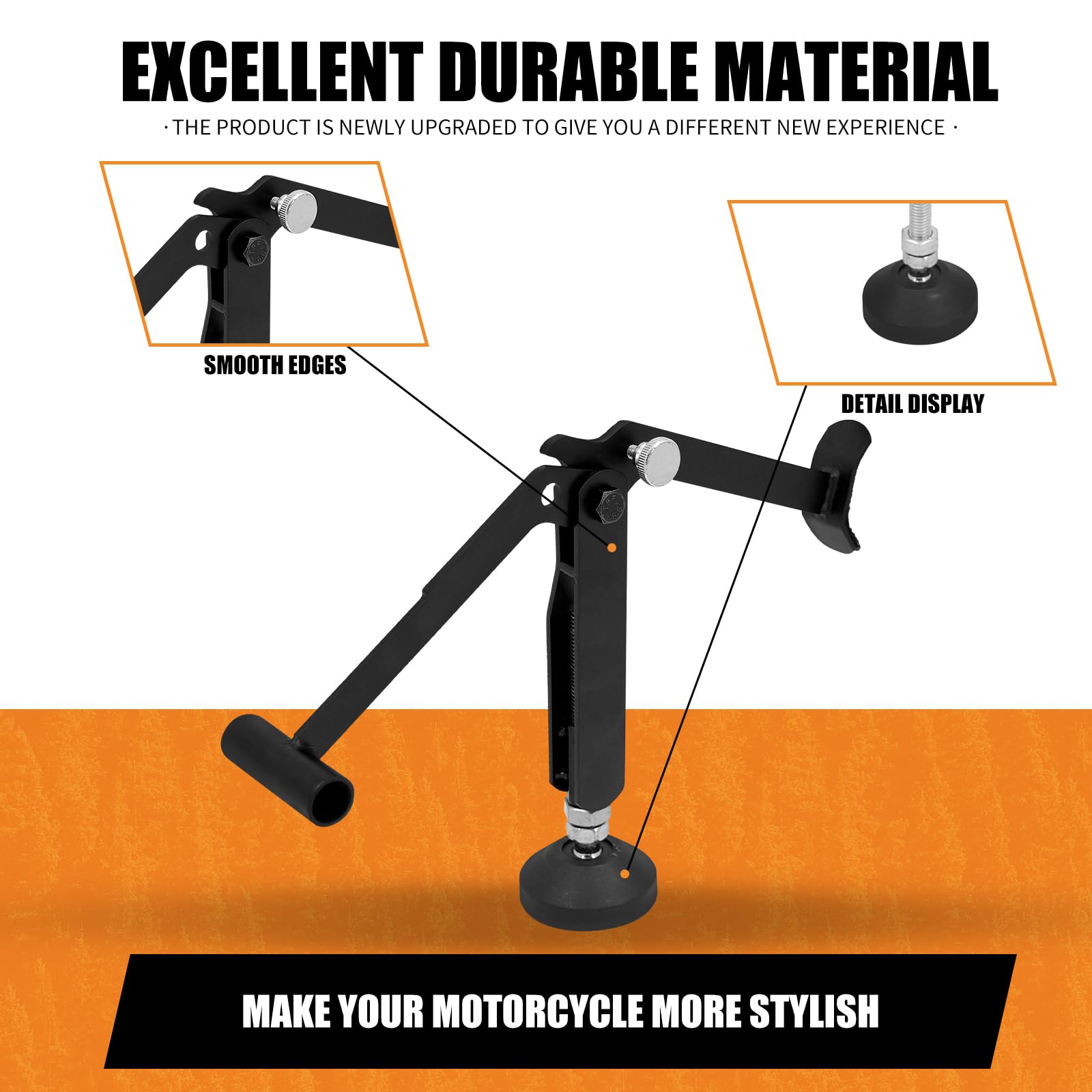 Support de levage de roue avant arrière de moto réglable en hauteur pour la plupart des roues de moto