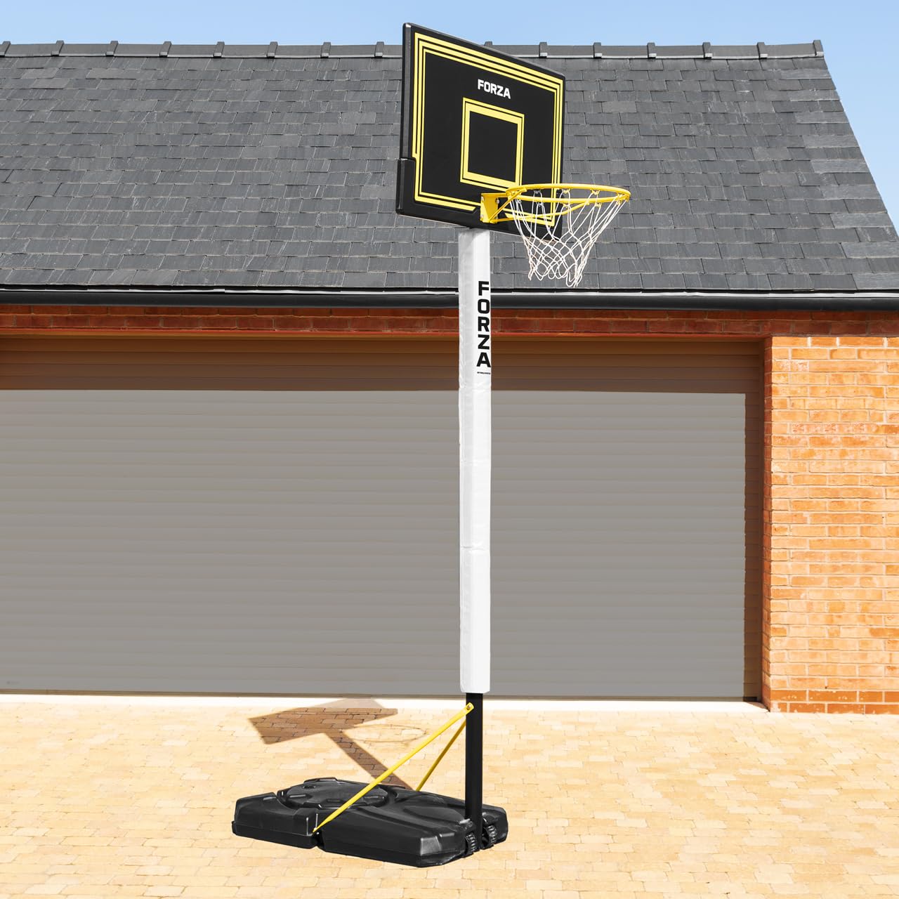 FORZA Basketball Post Protection Pads | Foam Cover Basketball Hoop Padding | Wrap Around Padded Protection | Basketball Hoop Accessories (White, 80mm Width | 6ft Height)