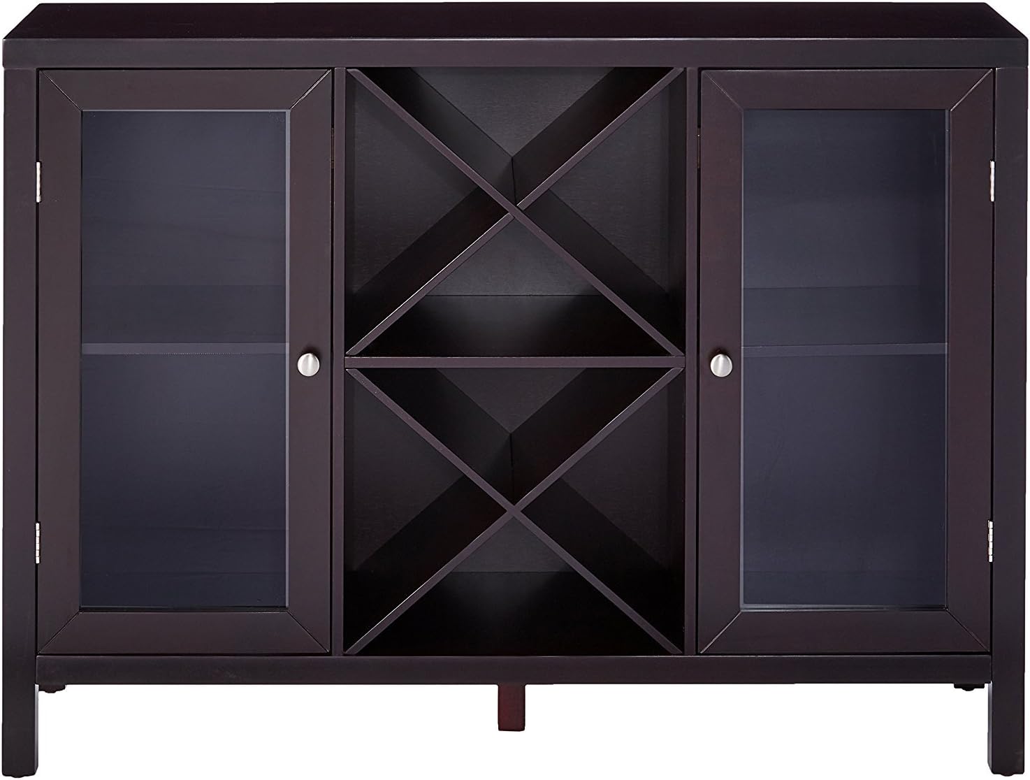 Kings Brand Furniture - Wine Rack Bar Cabinet, Kitchen Sideboard and Buffet Table with Storage for Dining Room, Living Room, Espresso