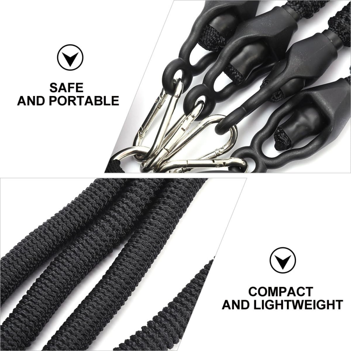 Healvian Set Corda di Trazione a 4 Tubi in Lattice per Fitness e Yoga, Corda da Tiro Sportiva Pedale, Elastico Resistente Portatile per Allenamento Corpo e Stretching a Casa e All’aperto