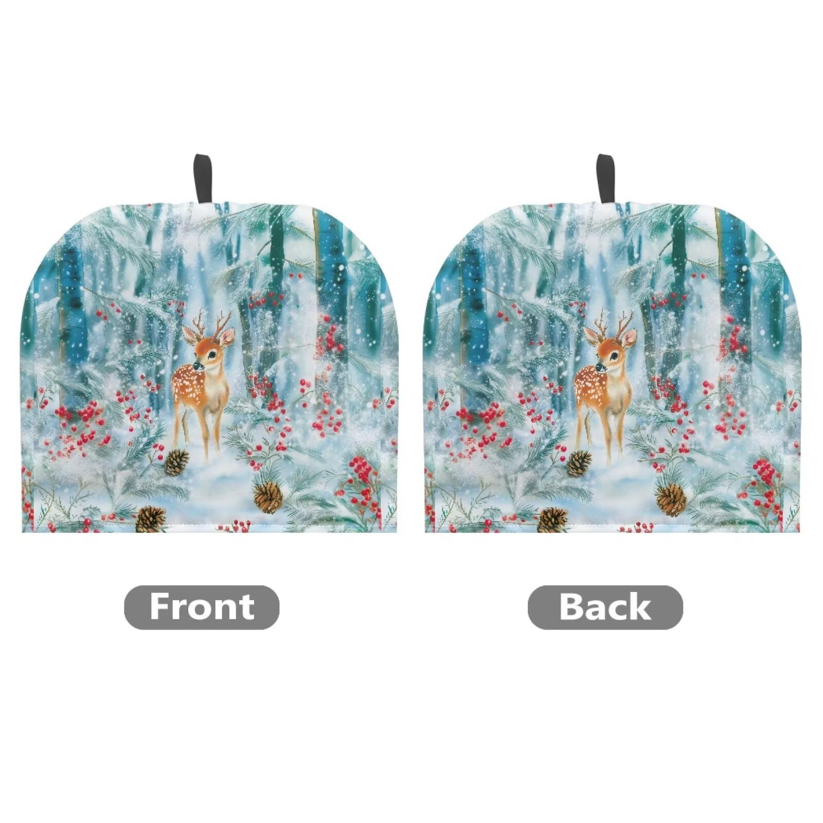 PJHEQOXE Christmas Elk Tea Cozy for Teapot Dome Teapot Cover Customized Teapot Covers Cozy for Teapot with Handle Dust Cover Kitchen Kettle Dust Cover Can Hung and Folded ?White?