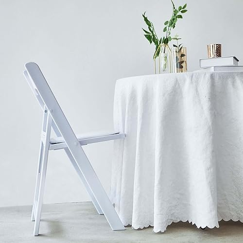 Miniatura 9 de Efavormart - Juego de 1 silla plegable blanca con asiento acolchado de vinilo, silla de boda para interiores y exteriores, portátil y plegable