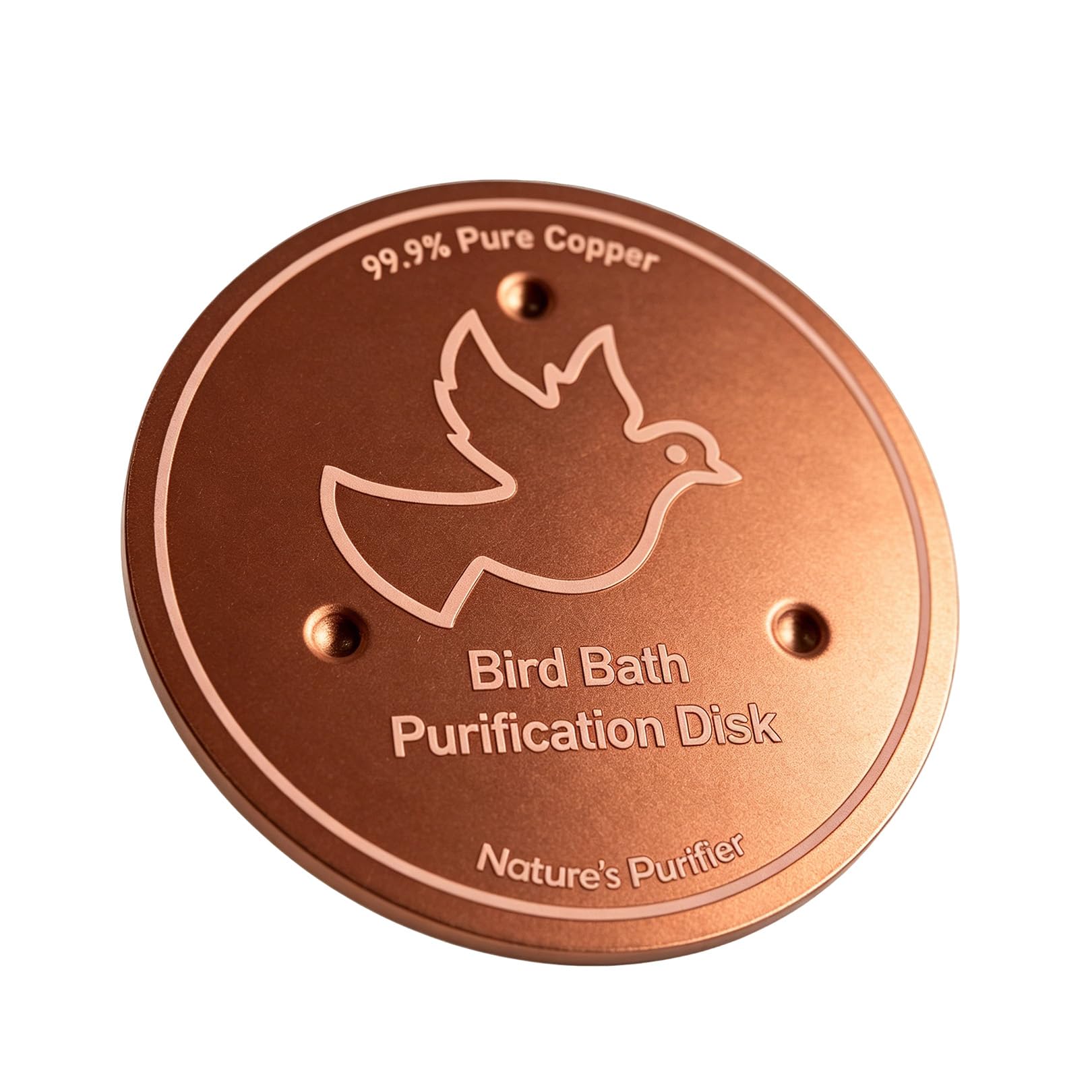 Bird Bath Copper Disk,99.9% Pure Copper Purification Cleaner Disc for Birdbath Fountain Water Features,Outdoor Garden Metal Bird Shaped Plate,Keep Bowl Clear Algae Prevention Accessories,Small 10cm