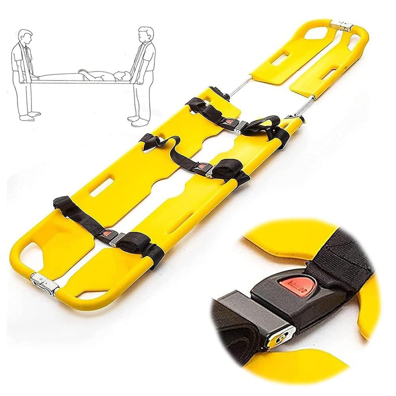 SGKOMN Compact Folding Scoop Stretcher, Portable Medical Stretcher, Outdoor Rescue Stretcher, Emergency Ambulance Stretcher, for Hospital, Clinic, Home, Sports Venues