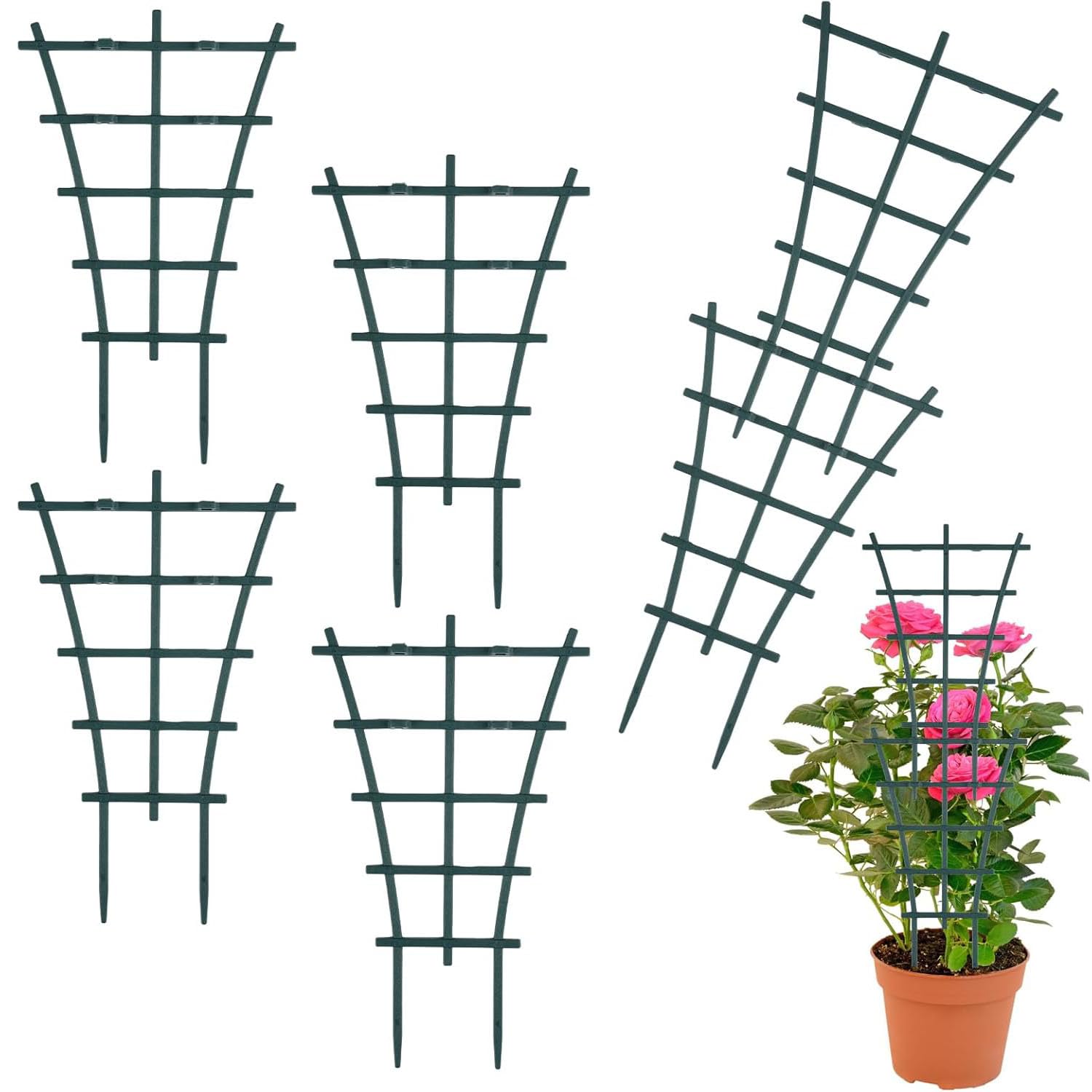 Maonativey White 6Pcs Climbing Plants Support, Growing Plant Climbing Trellis Potted Vegetable Trellis Reusable Vegetable Support For Climbing Plants And Vine