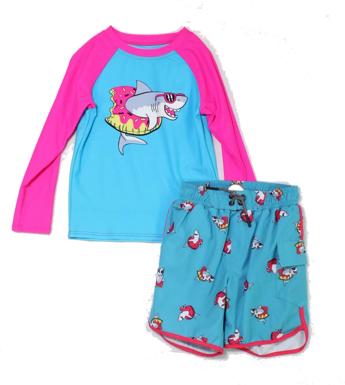 Sovereign Code Boys Swimwear Rashguard Set Stretch Shark Blue 6