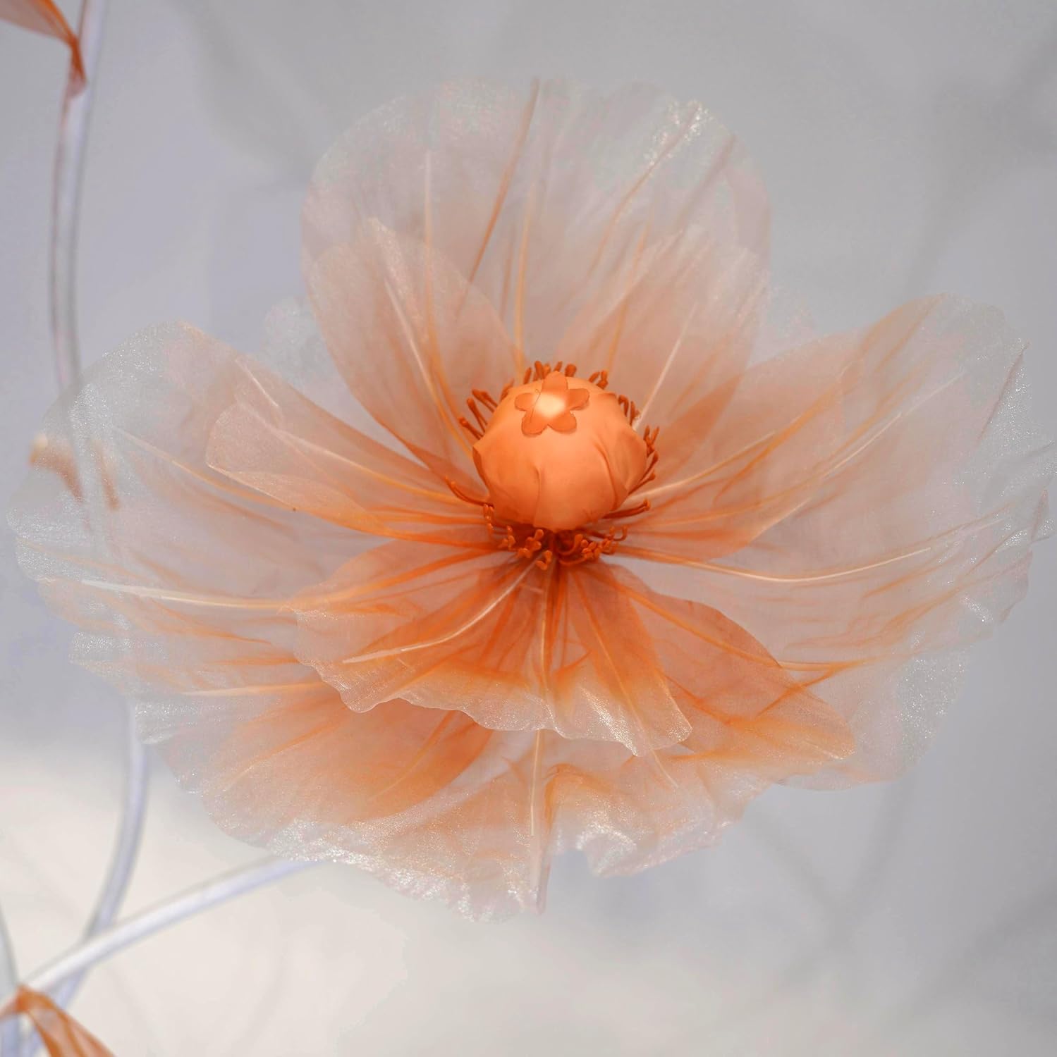 Giant Flowers for Decoration,3-Head Fake Flowers Artificial Silk Flower，Wedding Reception Essential Decoration,Party Banquet Background Decor,Home Decor (Champagne)