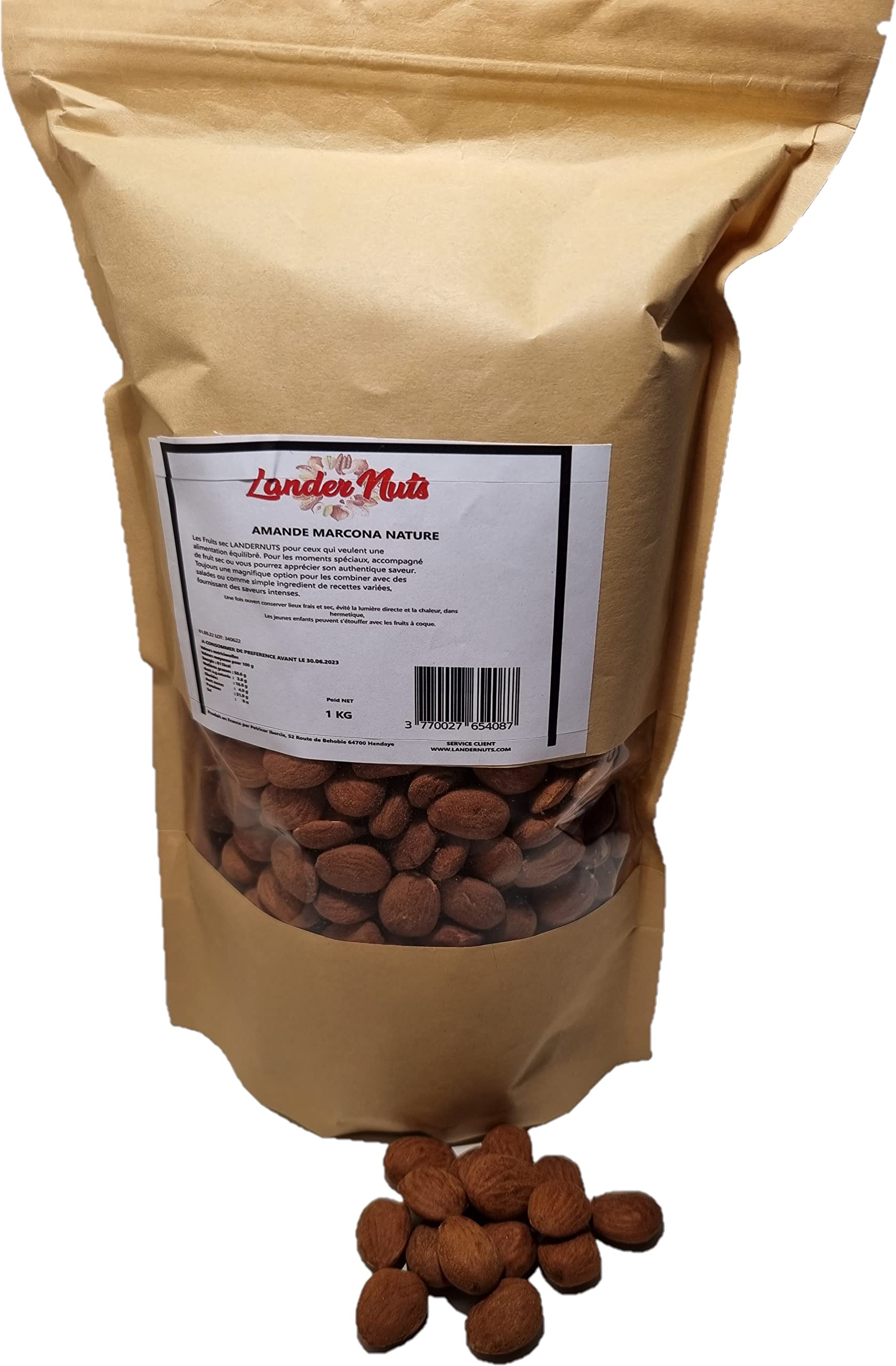 Amande Marcona Extra Espagnole 100% nature Landernuts 1 kg