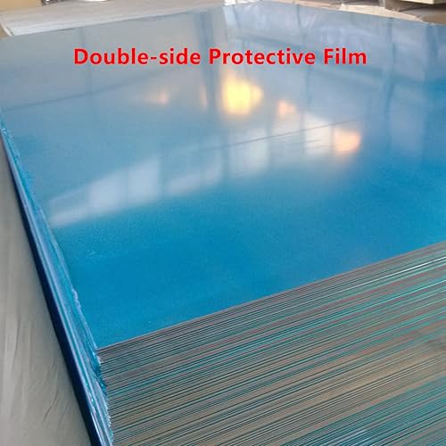 Miniatura 3 de 5052 H32 - Hoja de aluminio de 12 x 12 x 164 (0.02 pulgadas), placa de aluminio delgada plana cubierta con película protectora, placa de metal de