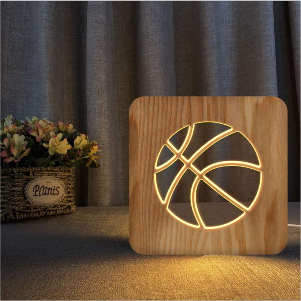 La decoración de la lámpara de dibujos animados 3D creativa Baloncesto USB del escritorio de la lámpara de luz nocturna LED dormitorios regalos de cumpleaños de Noche de Navidad juguetes for los niños