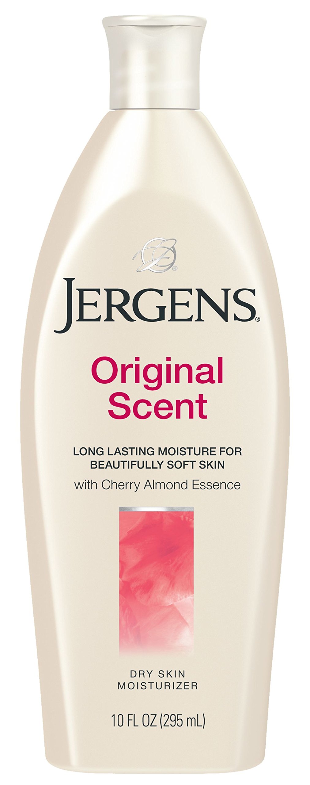 Jergens Original Scent Dry Skin Moisturizer, 10 Ounce Body Lotion, with HYDRALUCENCE blend and Cherry Almond Essence, for Long Lasting Skin Hydration