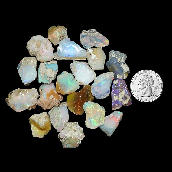 (20mm+) (2-3pcs) Natural Ethiopian Raw Opal Stones, Loose Gemstone and Crystals, Wholesale Bulk Lot, Fire Play Rock, Rough Crystals, Jewelry Making Supplies, Tumbling, DIY & Crafts, A+ Grade