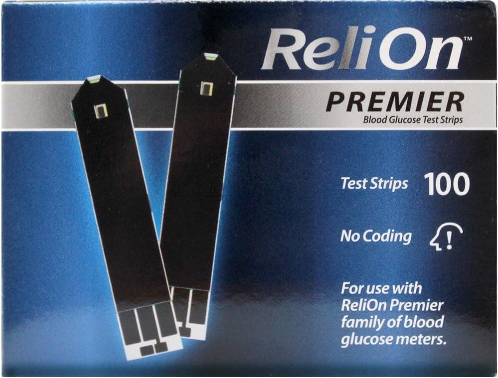 ReliOn Premier Blood Glucose Test Strips, 100 Ct