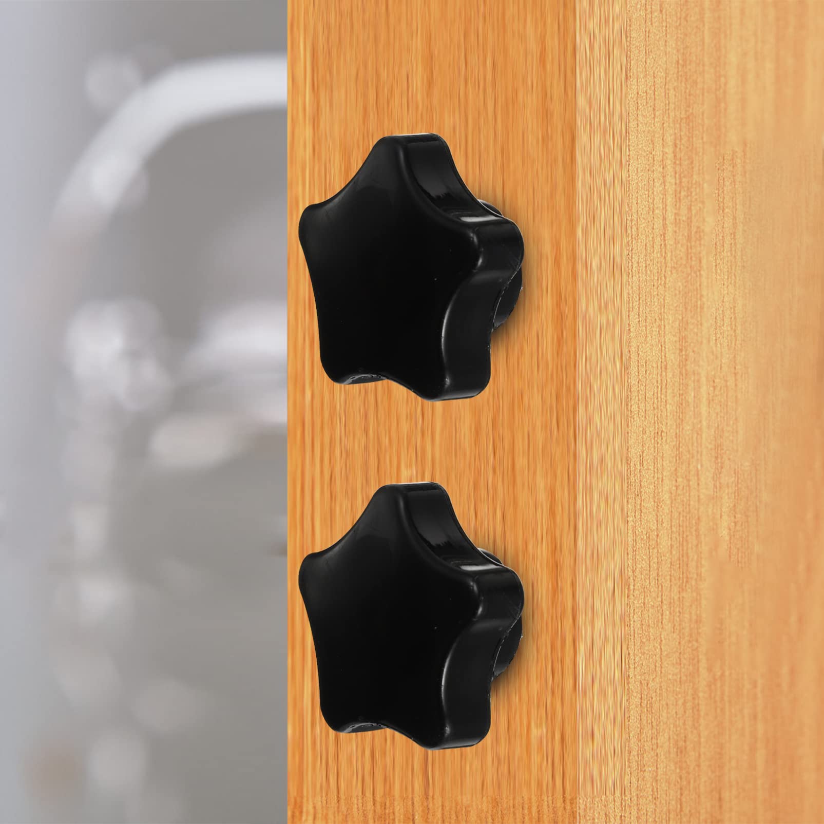 STOBAZA 2Pcs Clamping Hand Star Knobs with Stainless Steel Nuts Construction for Woodworking Jigs and Mechanical Equipment