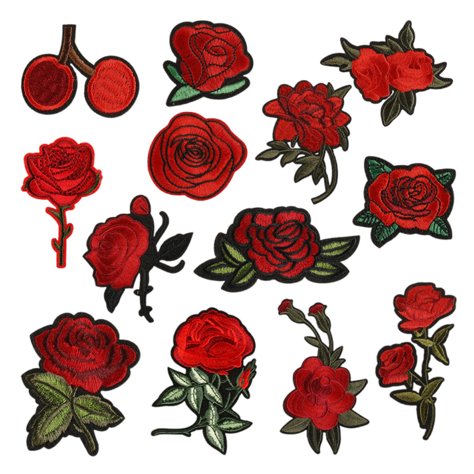 our fave 13Pcs Flower Embroidered Iron on Patches Adhesive Embroidery Appliques for Costume Dress Jackets Bag Sewing Accessory Embroidery Patches