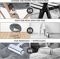 Vista 10 de Magshion Silla platillo para adultos, cómoda silla de sala de estar para dormitorio, esquina, dormitorio, apartamento, asiento circular esponjoso