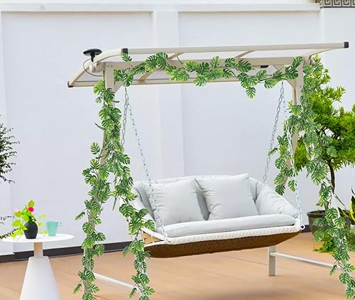 Miniatura 4 de 2 vides artificiales de hoja de Monstera de 5.9 pies, plantas colgantes falsas de hiedra, hojas de palma, vides verdes, guirnalda de Monstera