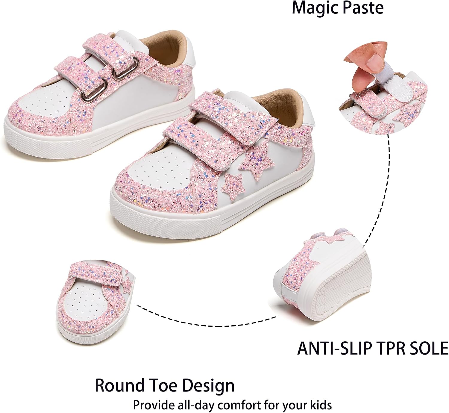 Kiderence Toddler Girls Sneakers Little Girls Running Sports Shoes(Toddler/Little Kids)