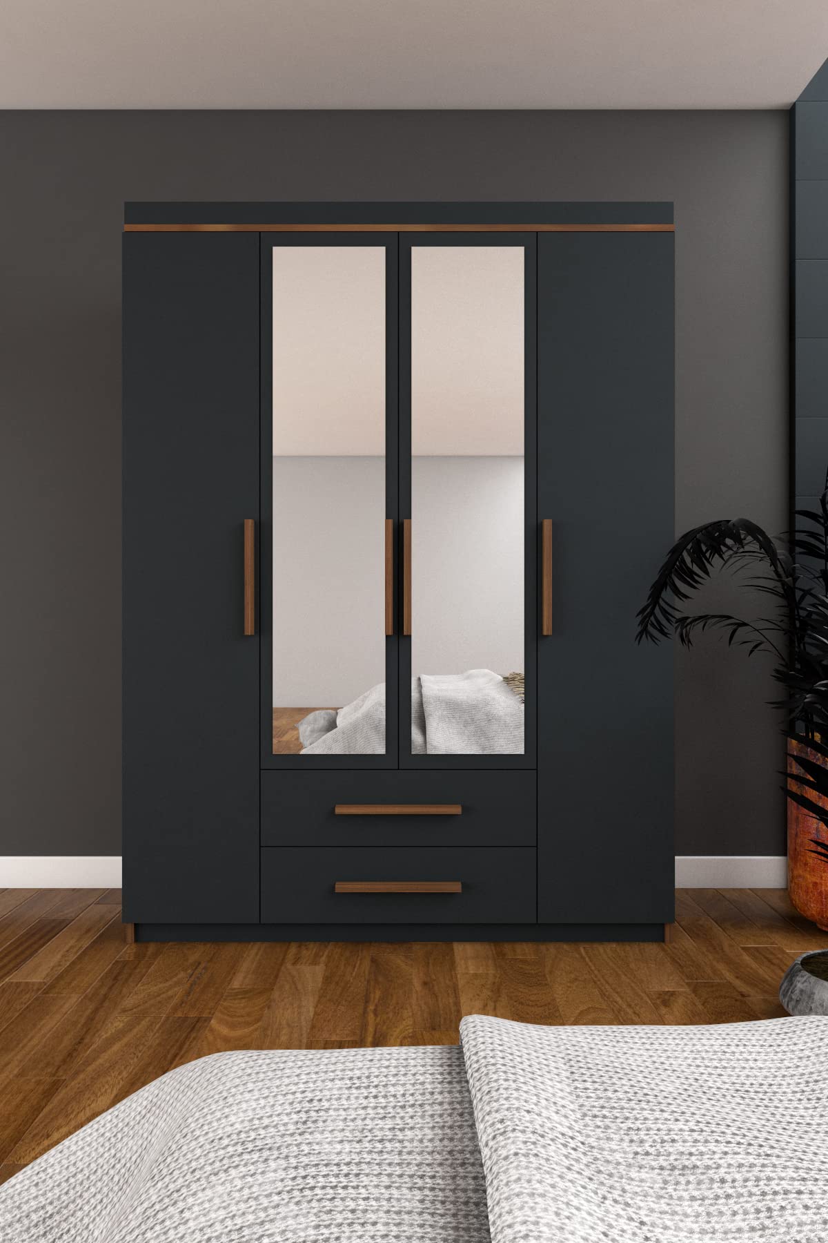 metalia GM815 NİSA DELÜX 4 KAPI 2 ÇEKMECELİ AYNALI GARDROP…