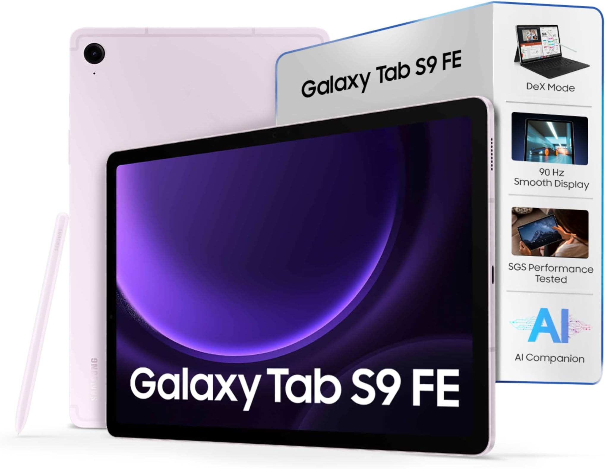 Samsung Galaxy Tab S9 FE [Smartchoice], S Pen in-Box, 27.69 cm (10.9 inch) Display, RAM 6 GB, ROM 128 GB Expandable, Wi-Fi, IP68 Tablet, Lavender