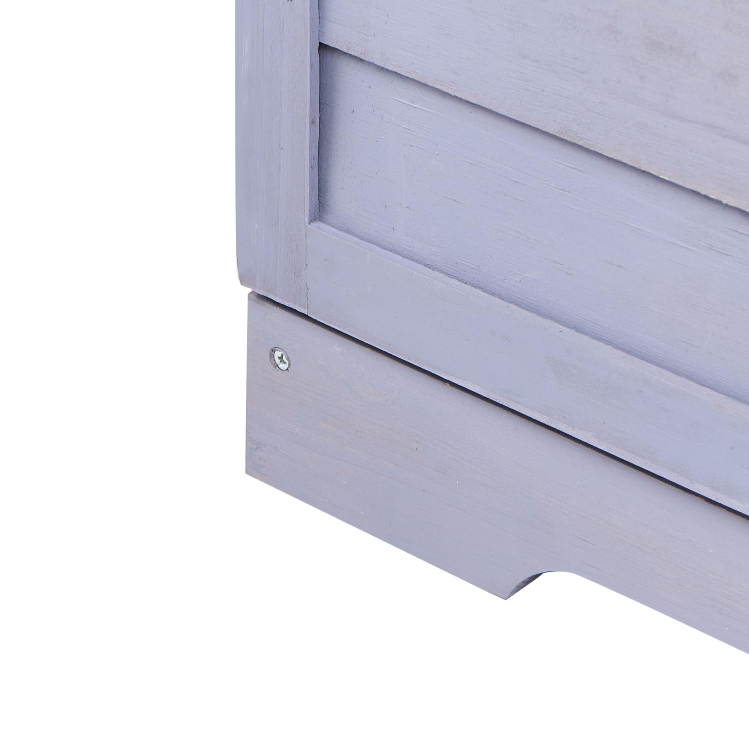 Table de Rempotage de Jardin en Bois de Sapin Meuble d'Extérieur Résistant aux Intempéries Construction Gris Tereville