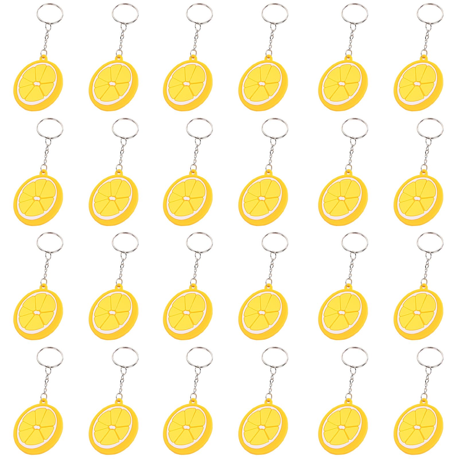 MirabuyMirabuy 24 Pack Lemon Keychains for Fruit Party Supplies, Birthday Return Gifts, Lemonade Theme Party Decorations, Lemon Lover Gifts
