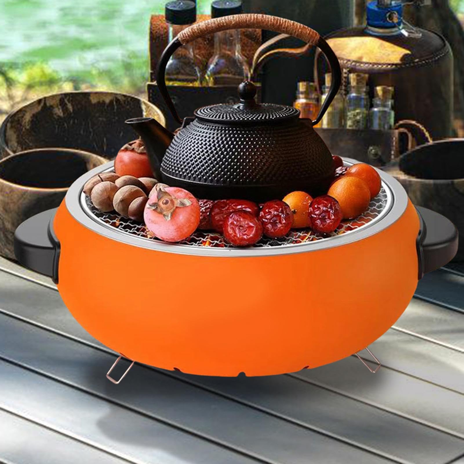 Hoguera Portátil Acero Inoxidable Resiste Altas Temperaturas para | Parrilla para Fogata de Campamento para Senderismo Jardín Balcón Patio Viajes Picnic y