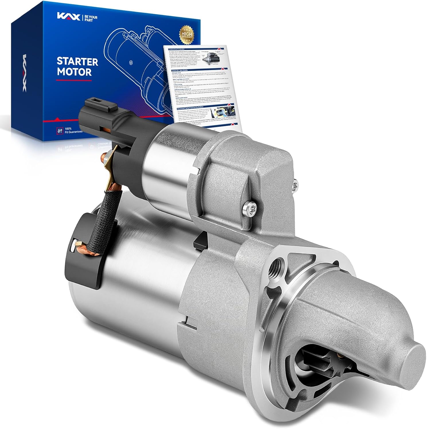 KAX Starter Motor Fits for Elantra 2017-2020, Soul/Tucson 2014-2021, Kona 2018-2021, Forte 2014-2016, Forte5 2014-2018, Elantra GT 2018-2020, Veloster 2019-2021, 12V 1.3KW 13-Teeth Clockwise, 19301N