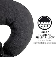 Vista 4 de Classic Bean Sleeper, cómoda almohada de viaje rellena de micro polietileno, almohada para el cuello para un sueño ininterrumpido, ideal para avión