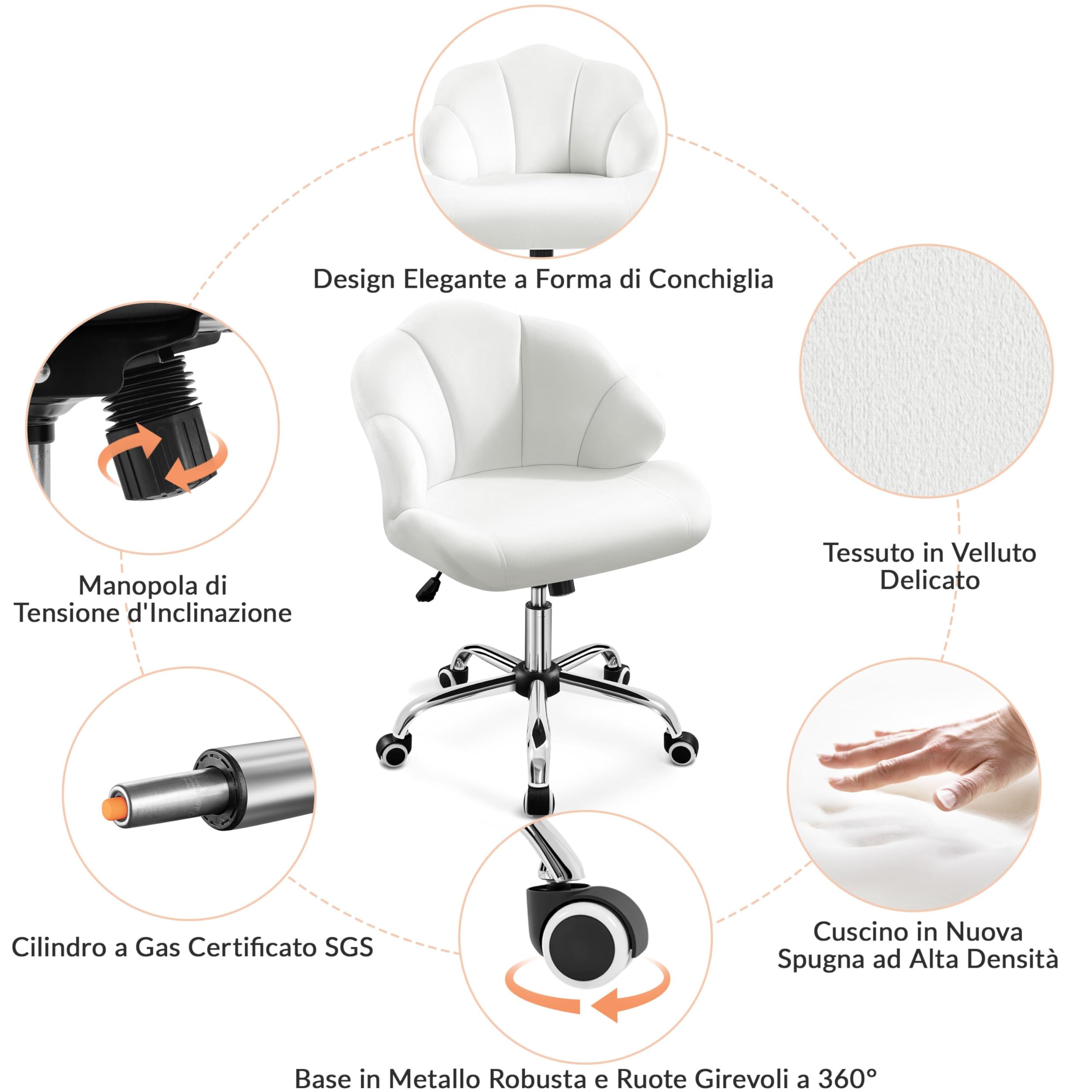 Sedia Da Studio YAHEETECH Poltona Da Ufficio Sedia Scivania