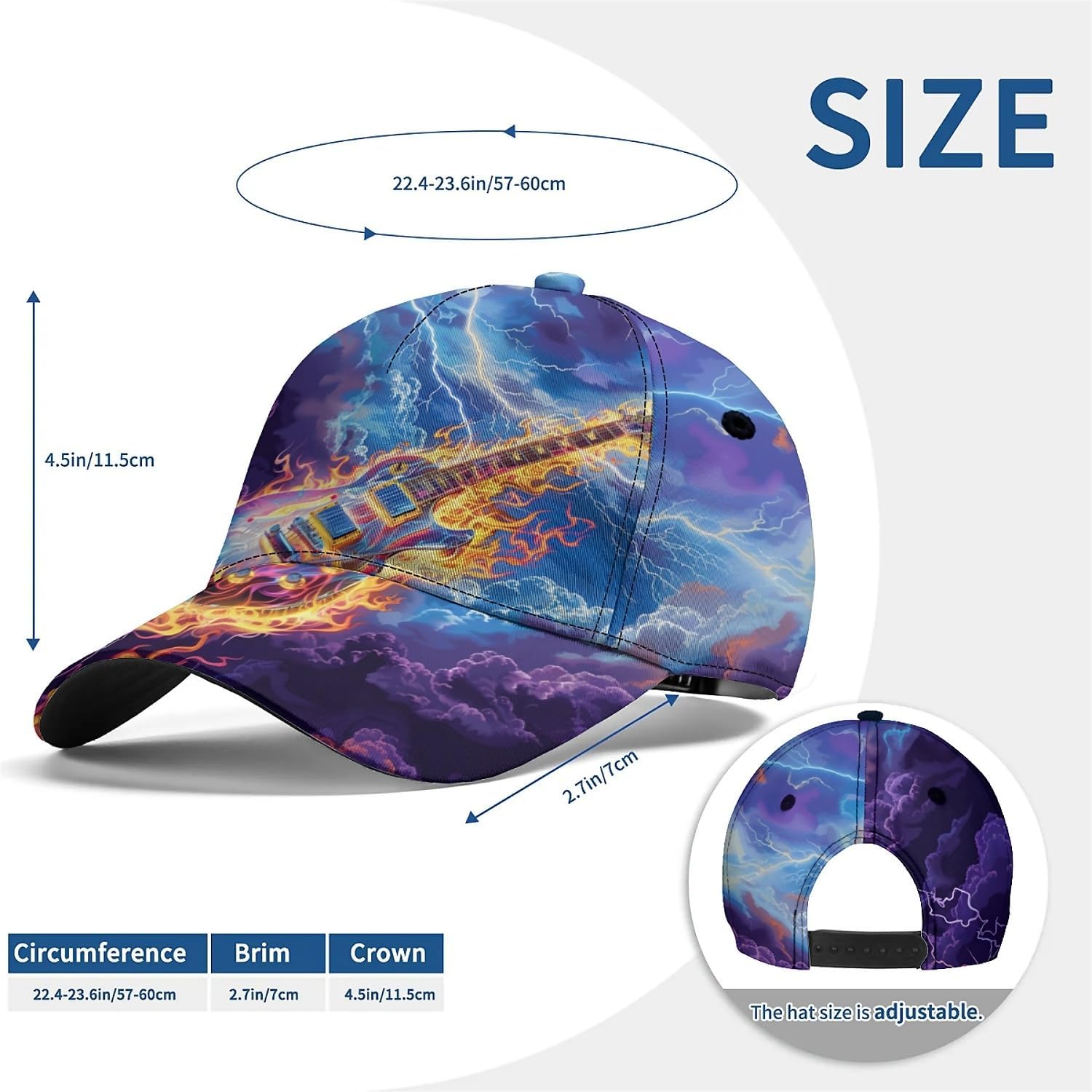 3D Printed Baseball Cap Bold Graphic Lightweight Performance Hat Sweat Wicking Adjustable Sports Cap image 3
