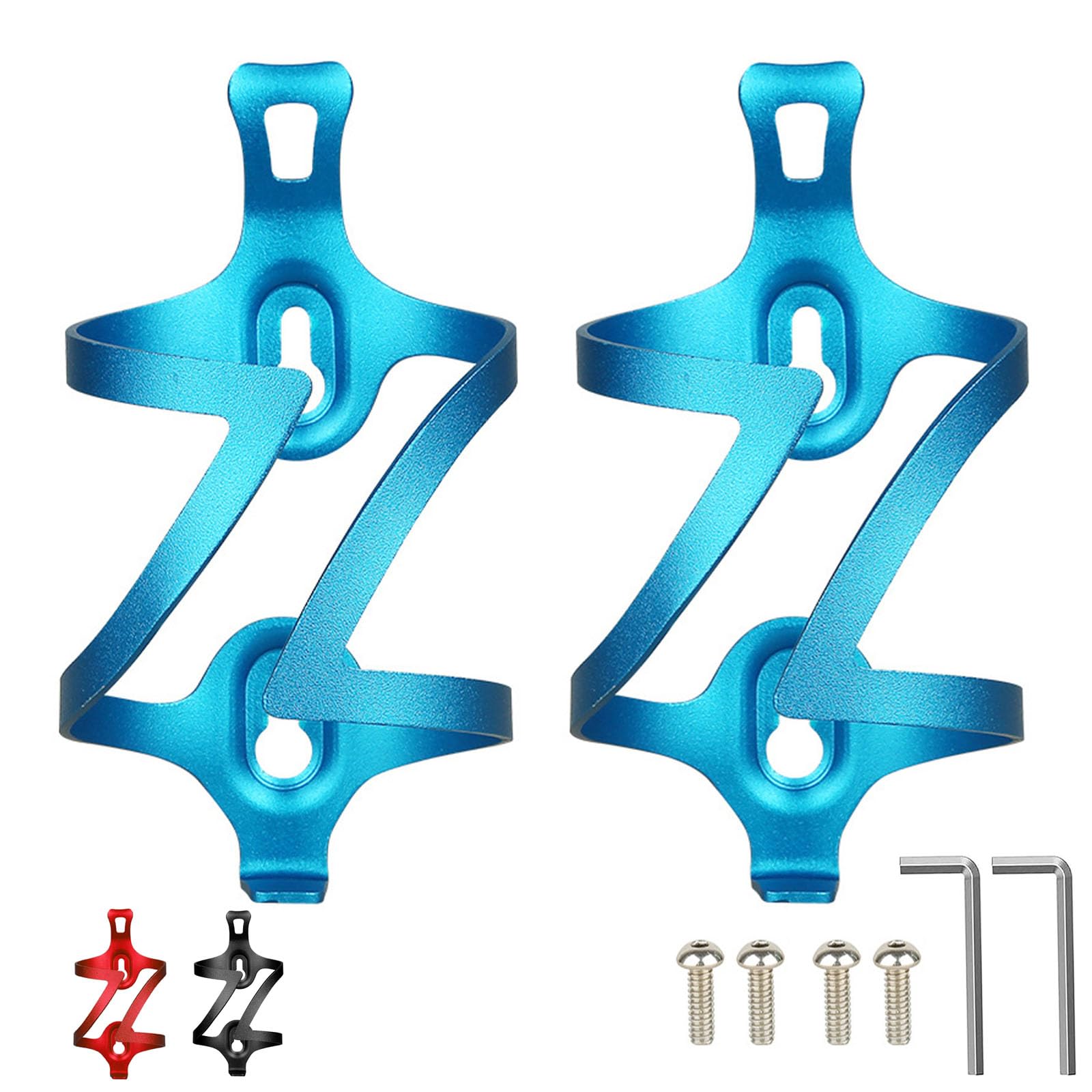 aiGear Portaborraccia per Bicicletta | 2 Pack | Lega di Alluminio Leggera e Durevole | Adatta Alla Bottiglia da 2,9-3,5" di Diametro | per Ciclismo in Bicicletta di Montagna su Strada | Blu
