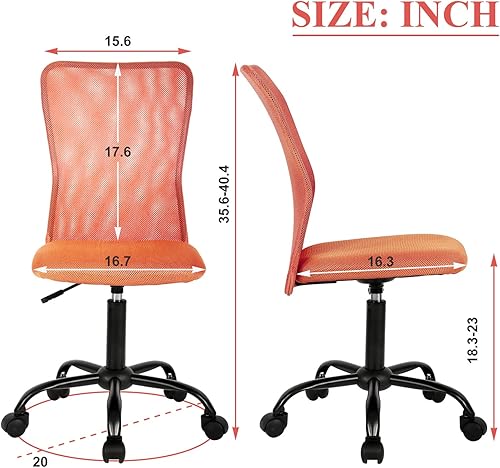 Miniatura 10 de Silla de oficina ergonómica silla de escritorio para el hogar respaldo medio silla de trabajo ajustable en altura silla giratoria moderna sin brazos