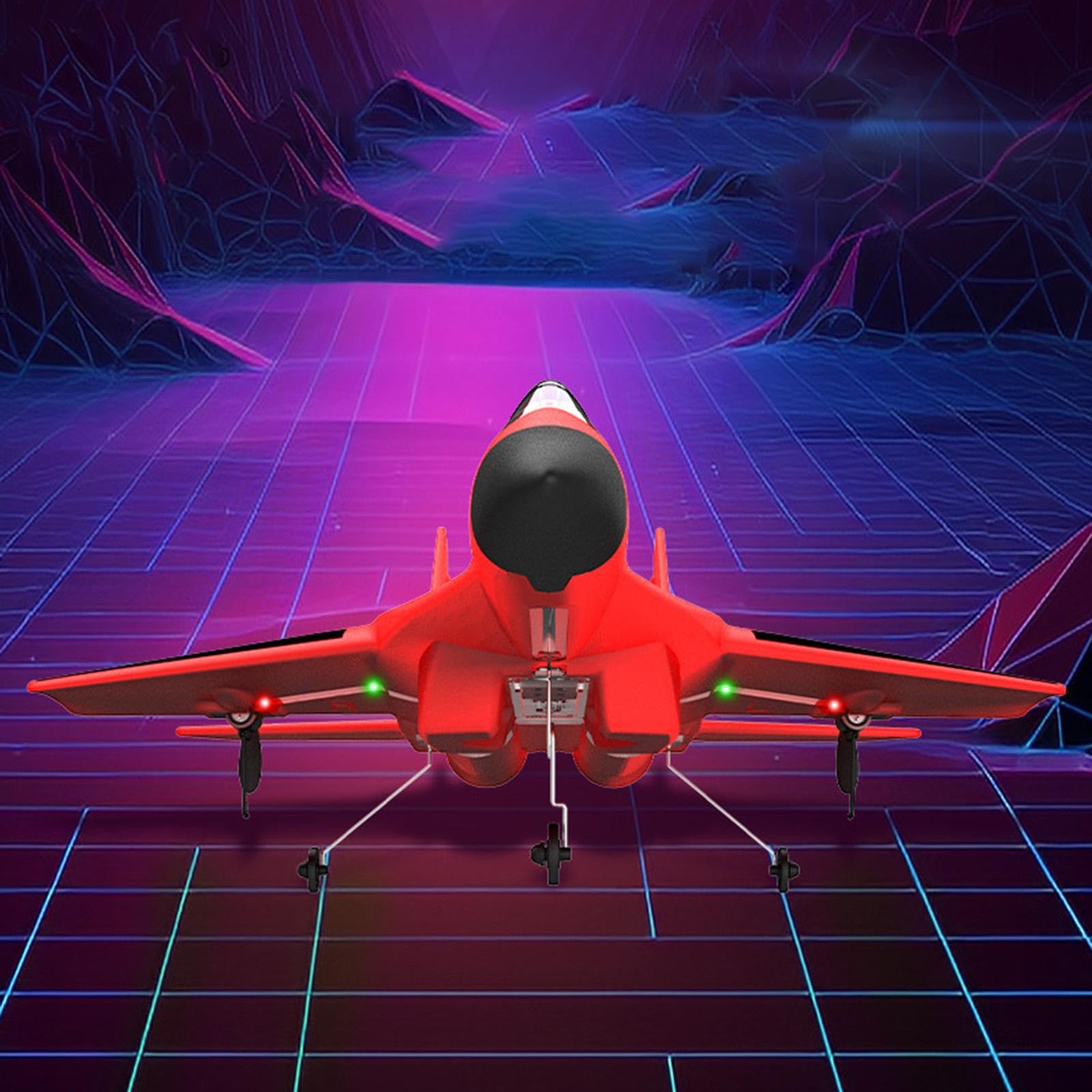 Aereo Radiocomandato Drone con Luci a LED, Aereo Radiocomandato per Ragazze, Ragazzi, Bambini, Principianti E Adulti, Regalo D, Rosso