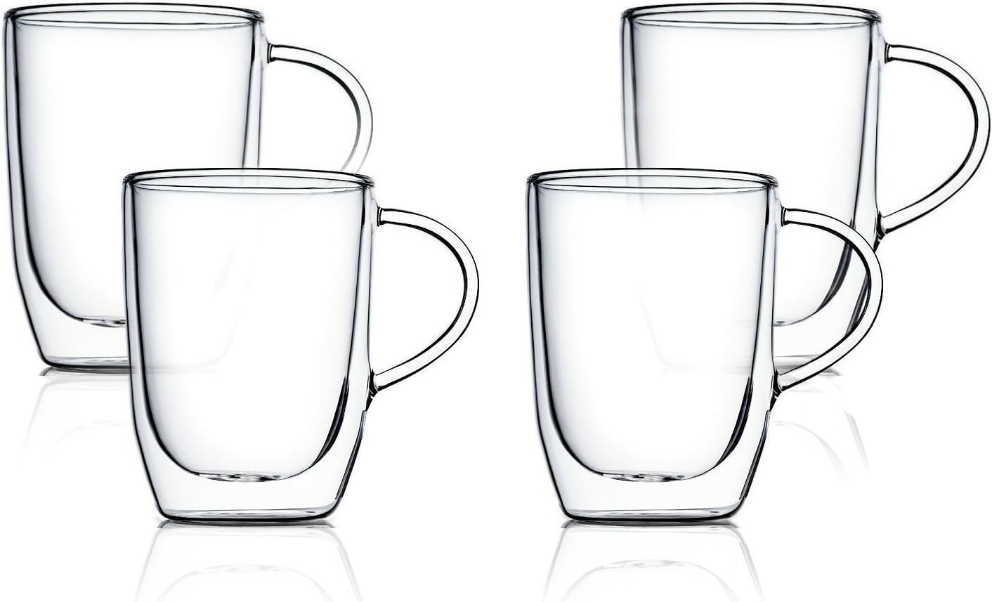 Home Fashions Double Wall Insulated Glasses, Set of 4 (10oz Set-4)