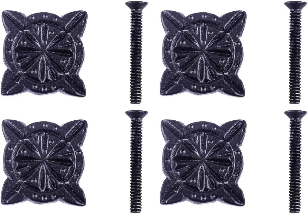 Renovators Supply Manufacturing Iron Cabinet Knob Black Target Design Cabinet Hardware Pack of 4