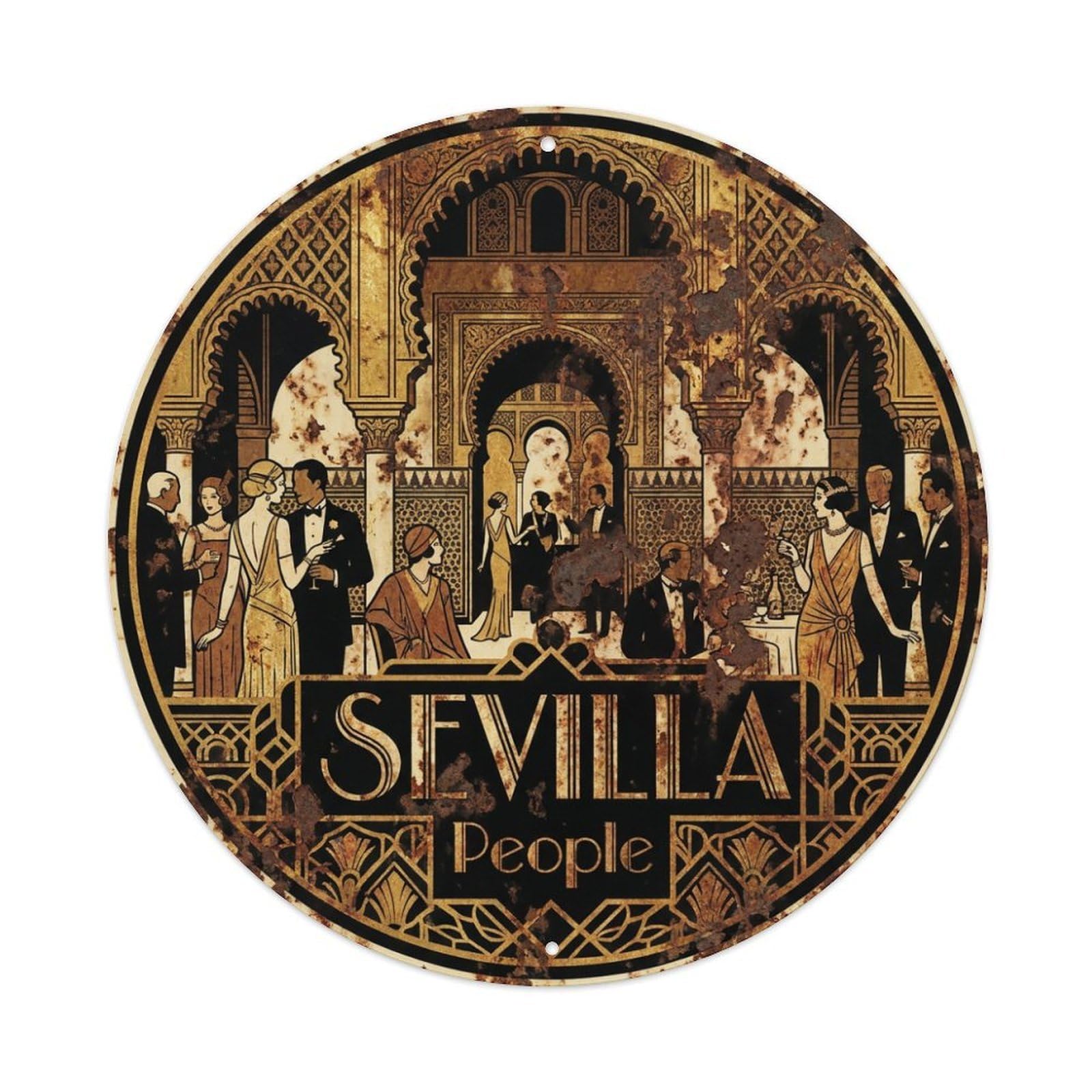 Metal Tin Sign Spain Seville Vintage Travel
