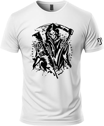 Dion Wear Grim Reaper T-Shirt - Cotton Short Sleeve Graphic Shirt for Men