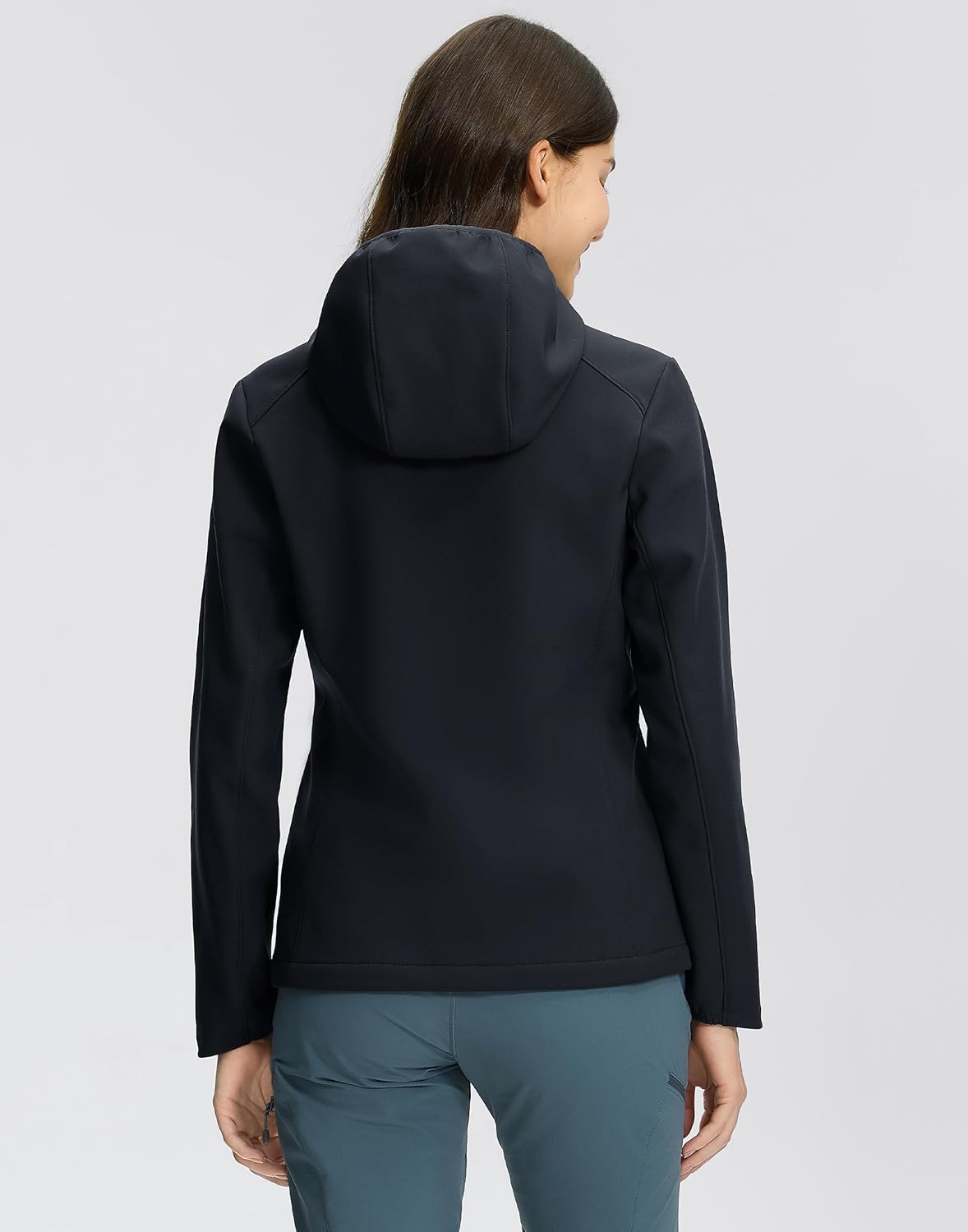 Pioneer Camp Women's Softshell Jacket Fleece Lined with Hood 30k Waterproof Lightweight Warm Windbreaker for Outdoor Hiking - Image 4