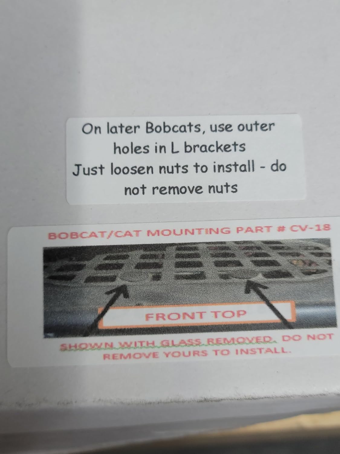 Bobcat Skid Steer Universal Rear View Mirror