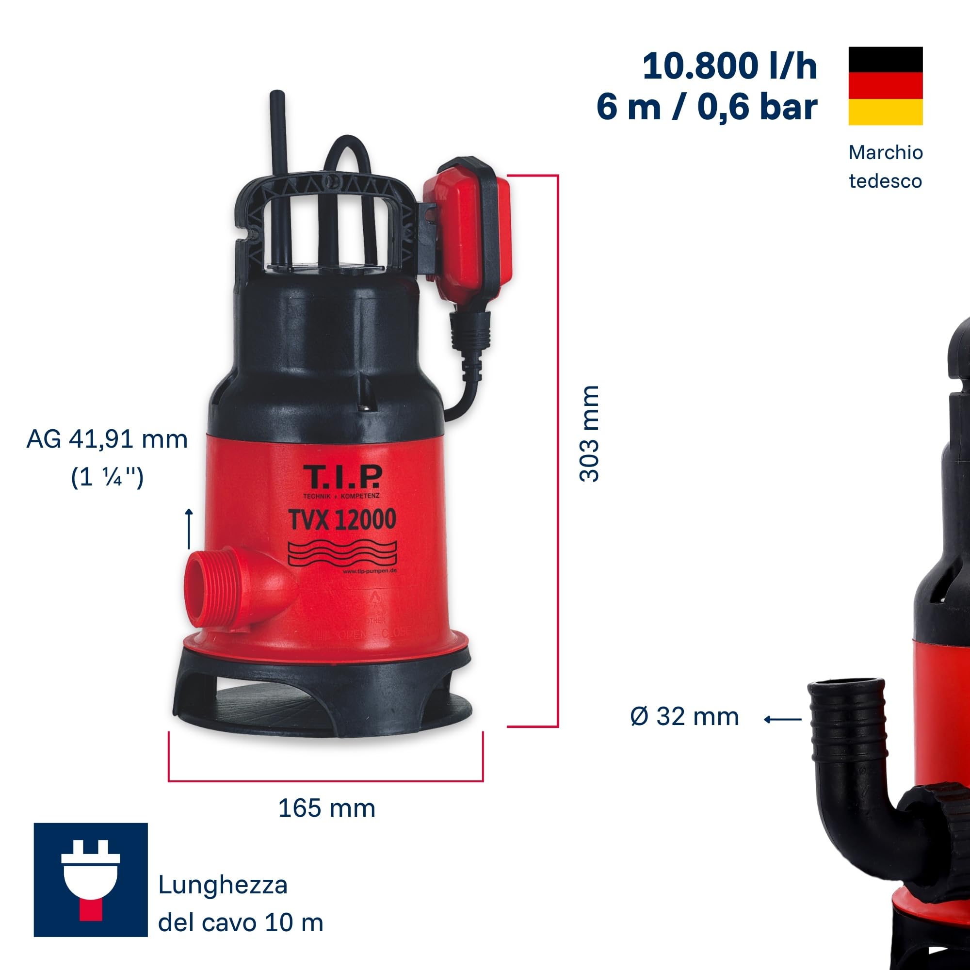 T.I.P. 30261 - Pompa sommersa per acque sporche TVX 12000