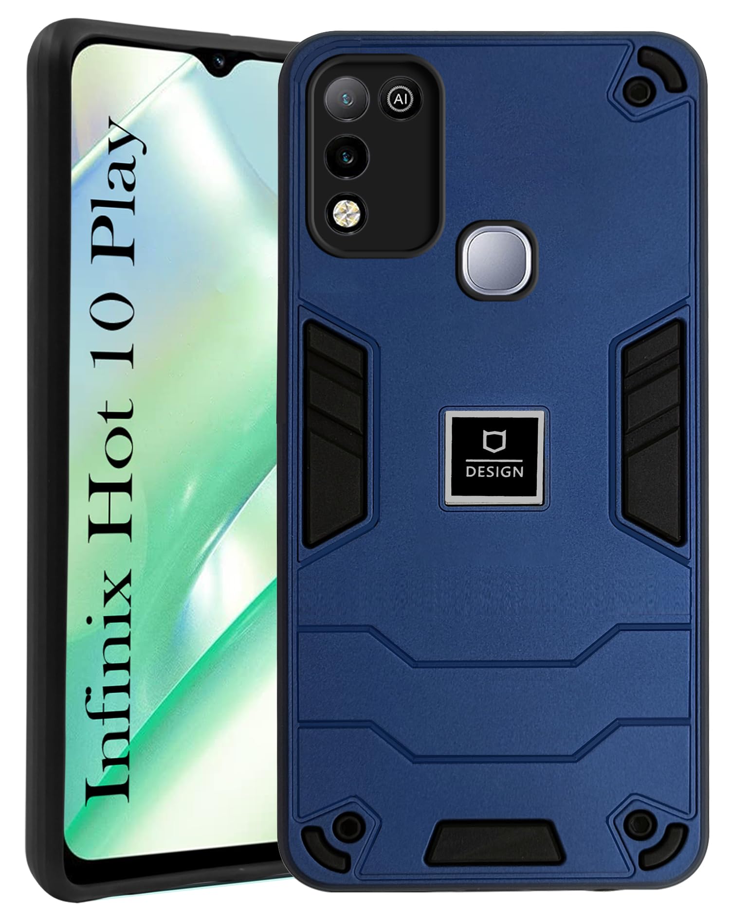 Jkobi Back Cover Case for Infinix Hot 10 Play (Lightweight Hybrid Armor Shockproof Polycarbonate| Slim Blue) (B0CD41M2F4) Amazon Price History, Amazon Price Tracker