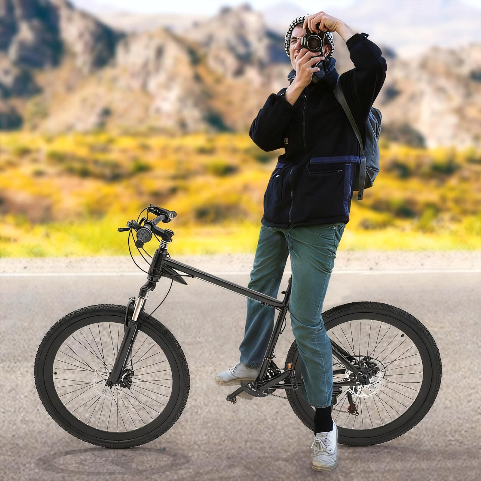 Mountain Hardtail - Bicicleta de montaña para adultos de 26 pulgadas, 21 velocidades, con frenos de disco y horquilla de suspensión, bicicleta de ciudad a partir de 12 años hasta 100 kg, para