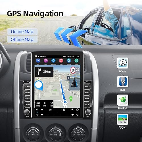 Miniatura 5 de [2G+64G] Android 13 Doble Din Vertical Estéreo para Coche con Carplay Inalámbrico/con Cable y Android Auto, 9.7 pulgadas Pantalla Táctil Unidad