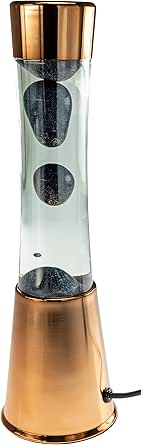 ChiliTec Lavalampe Dekoleuchte Tischleuchte mit Schalter 230V inkl. Leuchtmittel 40cm Kupfer/Schwarz