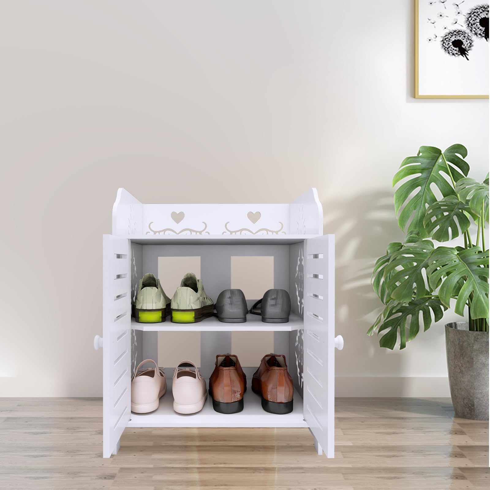LANTUS Mobiletto portaoggetti per WC, mobile da bagno, supporto carta igienica con armadio e ripiani regolabili-40 x 35 x 53 cm (due livelli)
