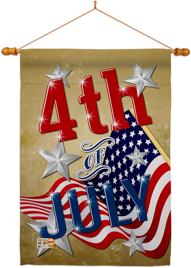 4th of July House Flag Americana Fourth Independence Day Fireworks BBQ United State American Small Decorative Gift Yard Banner Made In USA 28 X 40